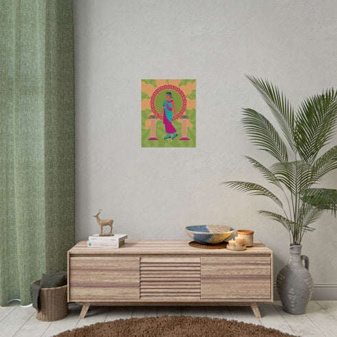 Roller Skating Grecian Goddess Art Print